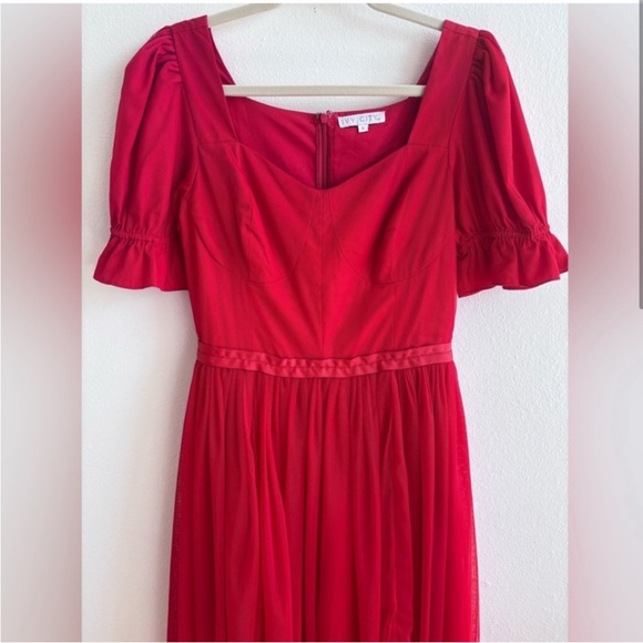 Ivy City Co Red Ballerina Dress size Small with 0-3 months mini ❤️ - Picture 3 of 4